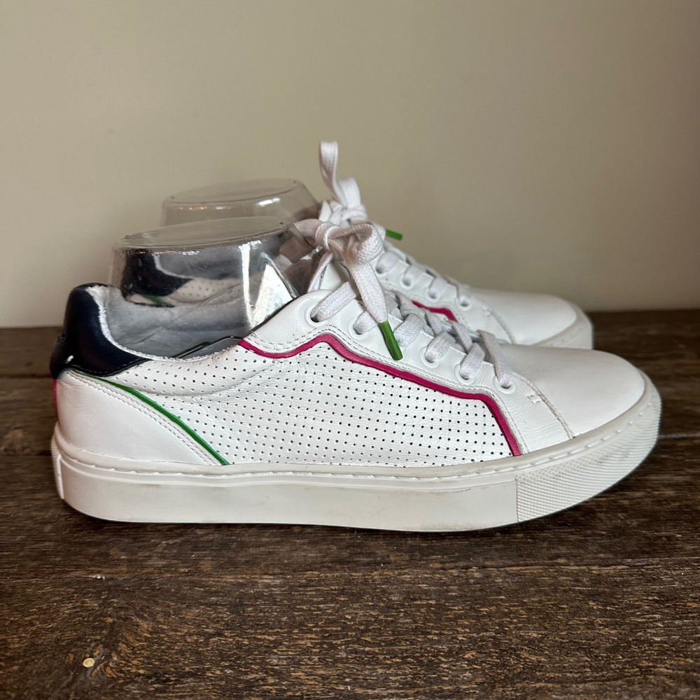 Kate Spade Brynn White Leather Sneakers‎ US 7.5 Casual Shoes Tennis
